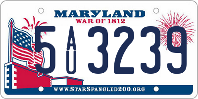 MD license plate 5AU3239