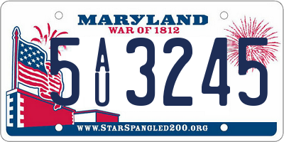 MD license plate 5AU3245
