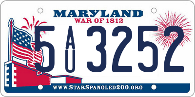 MD license plate 5AU3252