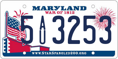 MD license plate 5AU3253
