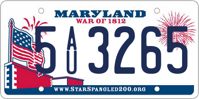 MD license plate 5AU3265