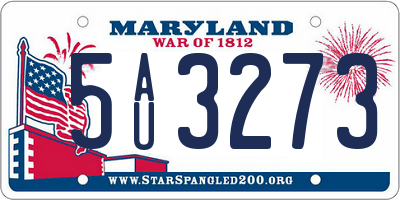 MD license plate 5AU3273