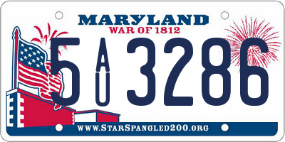 MD license plate 5AU3286