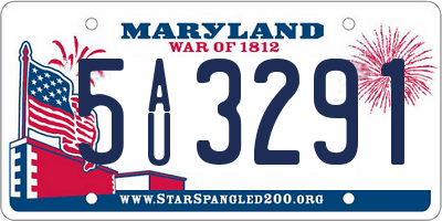 MD license plate 5AU3291