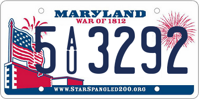 MD license plate 5AU3292