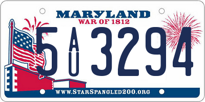MD license plate 5AU3294
