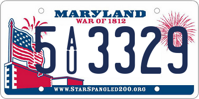 MD license plate 5AU3329