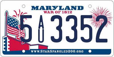 MD license plate 5AU3352