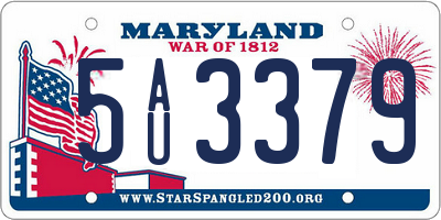 MD license plate 5AU3379