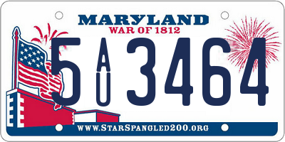 MD license plate 5AU3464