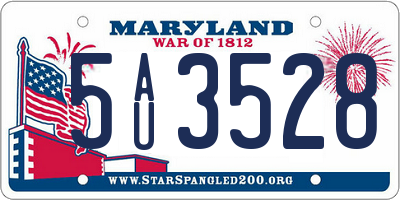 MD license plate 5AU3528
