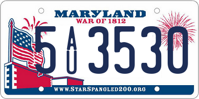 MD license plate 5AU3530