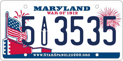 MD license plate 5AU3535