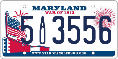 MD license plate 5AU3556