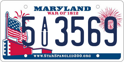 MD license plate 5AU3569