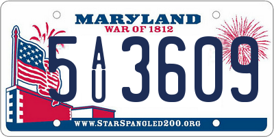 MD license plate 5AU3609
