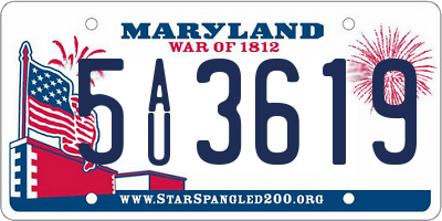 MD license plate 5AU3619
