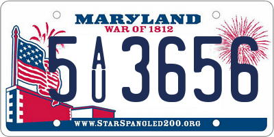 MD license plate 5AU3656