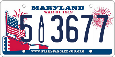 MD license plate 5AU3677
