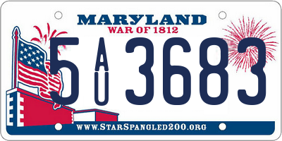 MD license plate 5AU3683