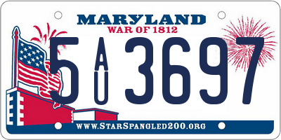 MD license plate 5AU3697