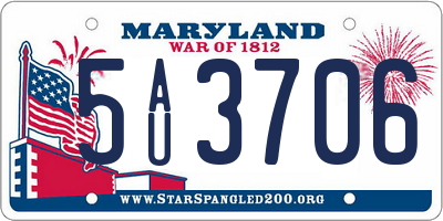 MD license plate 5AU3706