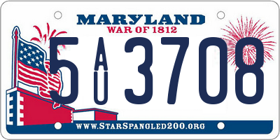 MD license plate 5AU3708