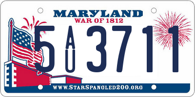 MD license plate 5AU3711
