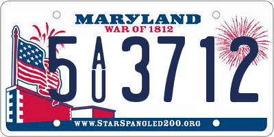 MD license plate 5AU3712