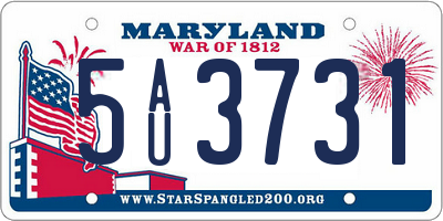 MD license plate 5AU3731