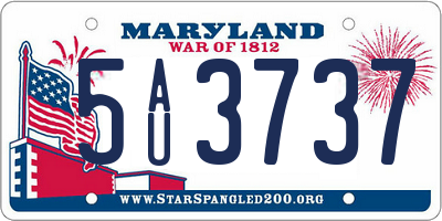 MD license plate 5AU3737
