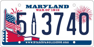 MD license plate 5AU3740