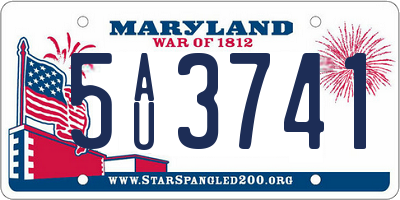 MD license plate 5AU3741
