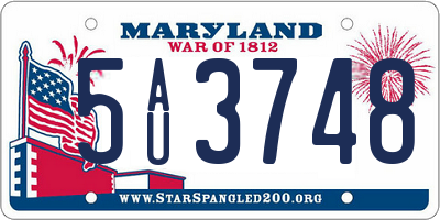 MD license plate 5AU3748