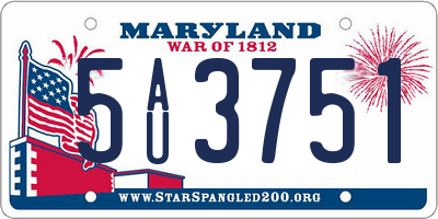 MD license plate 5AU3751