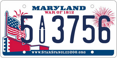 MD license plate 5AU3756