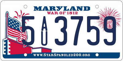 MD license plate 5AU3759