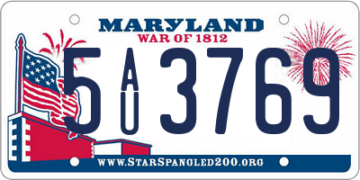 MD license plate 5AU3769