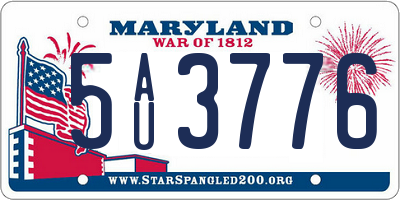 MD license plate 5AU3776
