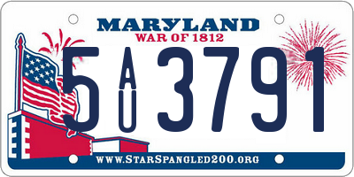 MD license plate 5AU3791