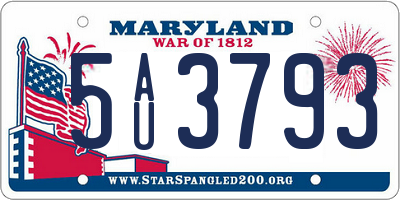 MD license plate 5AU3793