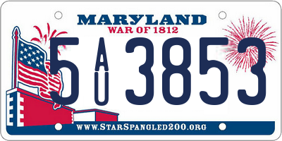 MD license plate 5AU3853