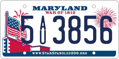 MD license plate 5AU3856