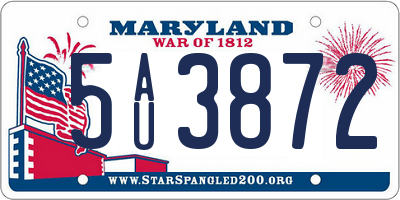 MD license plate 5AU3872