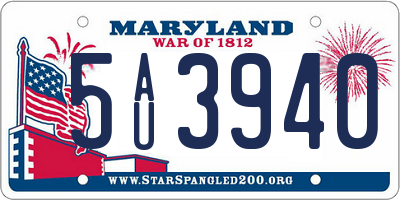 MD license plate 5AU3940