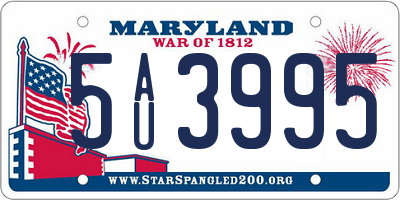 MD license plate 5AU3995