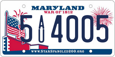 MD license plate 5AU4005