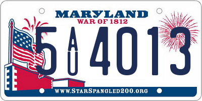 MD license plate 5AU4013
