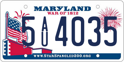 MD license plate 5AU4035