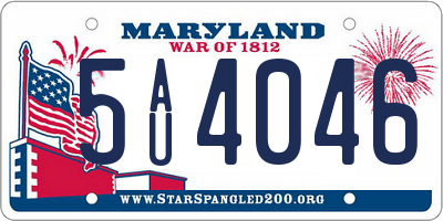 MD license plate 5AU4046